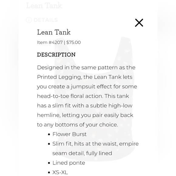 CAbi Lean Tank, Small like new - Picture 6 of 6